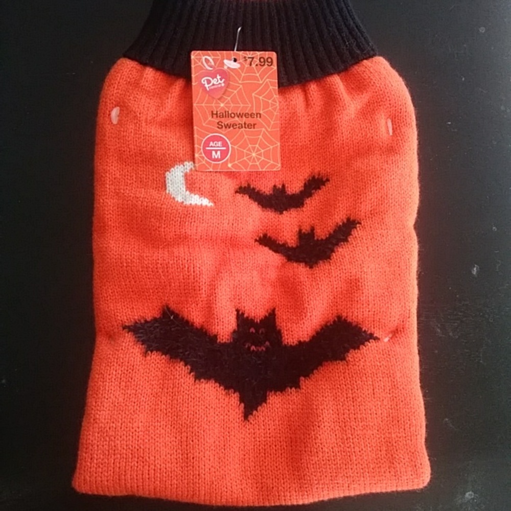 Halloween Bat Dog Sweater Medium